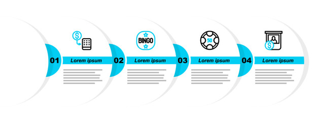 Poster - set line casino chips exchange, bingo and icon. vector