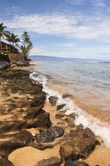 Wall Mural - Volcanic rock on the beach in Maui, Hawaii