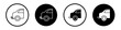 Car towbar vector icon set. Truck trailer tow hitch symbol in black and white color.