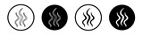 Fototapeta Konie - Smoke steam silhouette vector icon set. Heat steam aroma symbol. Scent vapor sign. Warm icon in black and white color.