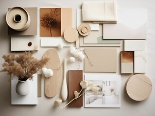 AI generated illustration of an interior architect-inspired material moodboard