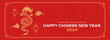 © Djoyotrue - Chinese New Year 2024 year of the dragon banner with modern background design and zodiac symbol