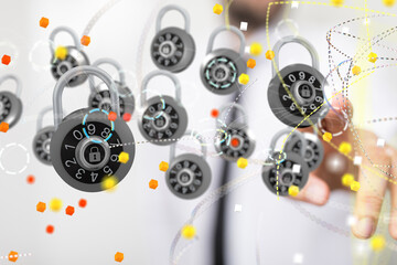 Aufkleber - security data code digital concept