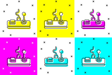 Poster - Set Gamepad icon isolated on color background. Game controller. Vector