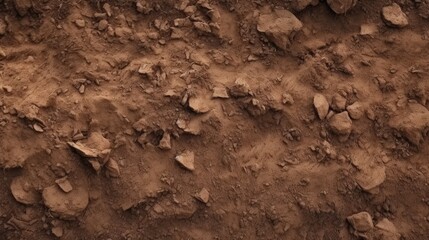 Poster - Brown ground surface.Close up natural background.soil surface top view