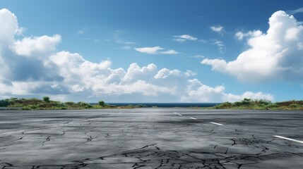 Fototapete - new asphalt road and sky