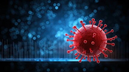 Aufkleber - The covid 19 or corona virus impacts Crisis and loss the global economy and financial business. the coronavirus weakens the economy.bar graph decline pattern on blue background