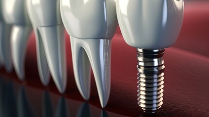 Sticker - Dental implant, dental prosthesis. 3d rendering