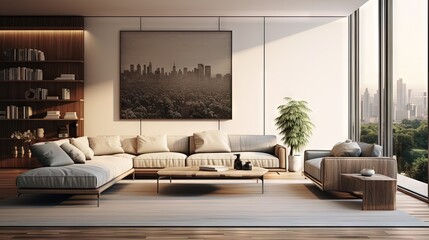Wall Mural - Modern spacious lounge or living room interior