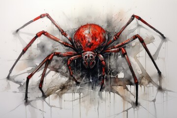 Wall Mural - watercolor Spider insect spider watercolor illustration