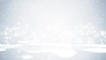 Abstract plexus particle futuristic technology lines and dots network datum connection cyberspace concept. Presentation Business and science digital moving on White blue motion background.