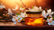 Manuka honey in a jar. Generative AI,