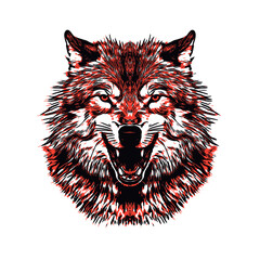 Poster - wolf face in grunge style