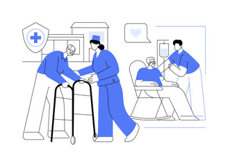 Poster - assisted living facility abstract concept vector illustration.