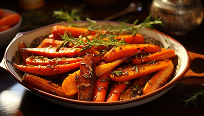 Wall Mural - Honey glazed carrots with rosemary