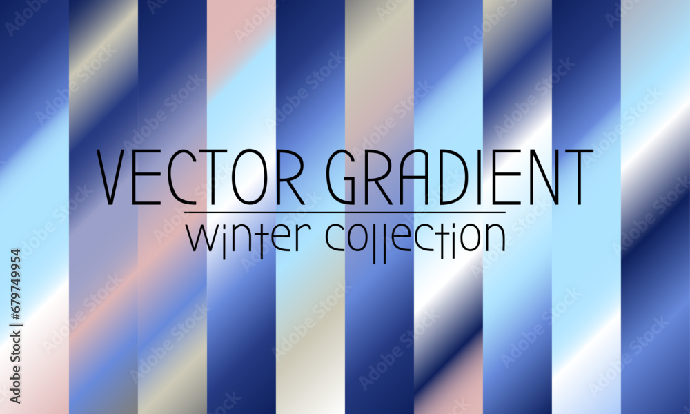 Winter Css Gradient Set of colorful winter season vector gradients. Bright collection of ...