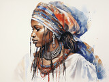 Fototapeta  - cultura africana em arte aquarela 