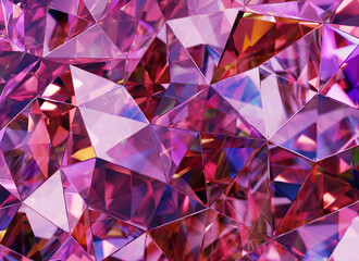 Poster - Luxury Abstract Realistic Purple Crystal Texture Reflection Close Up Background 3D rendering