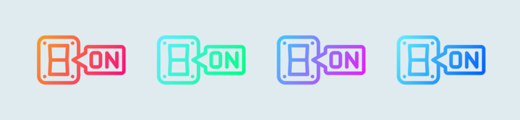 Poster - Switch on line icon in gradient colors. Buttons signs vector illustration.