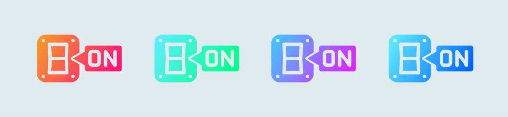 Poster - Switch on solid icon in gradient colors. Buttons signs vector illustration.