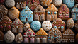 Gingerbread cookies on a dark background. Christmas and New Year concept.