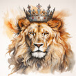 rei leão da tribo de judah aquarela em fundo branco 