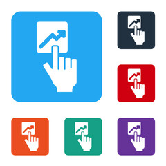 Poster - White Leader of a team of executives icon isolated on white background. Set icons in color square buttons. Vector