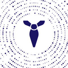 Poster - Blue Tie icon isolated on white background. Necktie and neckcloth symbol. Abstract circle random dots. Vector