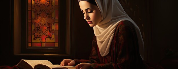 Wall Mural - Muslim woman with Koran