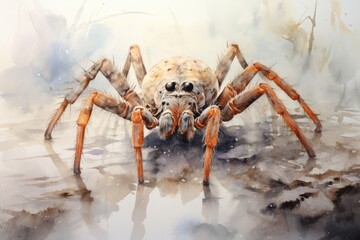 Wall Mural - watercolor Spider insect spider watercolor illustration