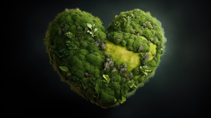 Wall Mural - Green Earth in a Heart