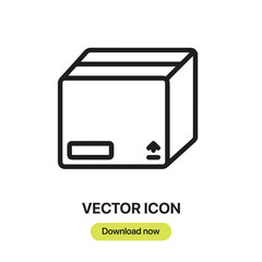 Fototapete - Box icon vector. Linear-style sign for mobile concept and web design. Box symbol illustration. Pixel vector graphics - Vector.
