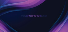 Modern Futuristic Dark Blue And Purple Geometric Diagonal Glowing Neon Line Abstract Background With Dynamic Shapes Shadow. Website Landing Page Template Design