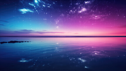 Wall Mural - Fantastic starry sky over the sea.