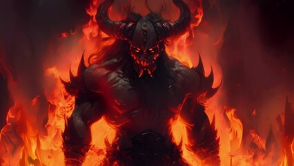 Wall Mural - The legend of Surtur A story of how a powerful fire demon sought to wreak destruction on the Norse gods and their world. .