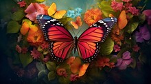 Craft A Garden With Two Butterflies Forming A Heart, Captioned With "Butterfly Kisses Of Love."