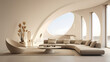 © Gautier Normand - Le salon moderne d'une maison contemporaine avec un canapé d'angle et une table basse.
