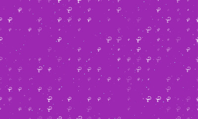 Poster - Seamless background pattern of evenly spaced white medicine symbols of different sizes and opacity. Vector illustration on purple background with stars