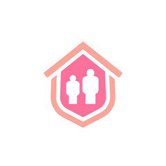 Wall Mural - shelter logo, safe house vector icon on white