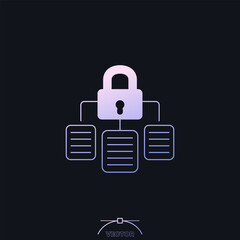 Wall Mural - document protection and data security icon with gradient