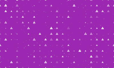Poster - seamless background pattern of evenly spaced white warning symbols of different sizes and opacity. v