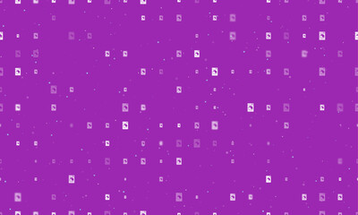 Poster - Seamless background pattern of evenly spaced white washer symbols of different sizes and opacity. Vector illustration on purple background with stars