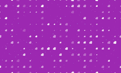 Poster - Seamless background pattern of evenly spaced white boxing gloves symbols of different sizes and opacity. Vector illustration on purple background with stars