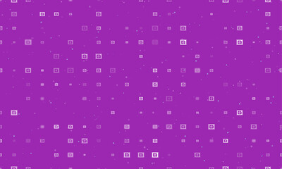 Poster - Seamless background pattern of evenly spaced white eSIM symbols of different sizes and opacity. Vector illustration on purple background with stars