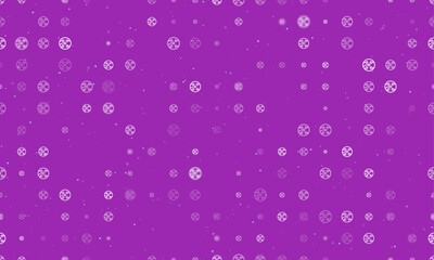 Poster - Seamless background pattern of evenly spaced white electrical board symbols of different sizes and opacity. Vector illustration on purple background with stars
