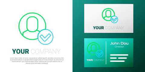 Poster - Line Worker icon isolated on white background. Business avatar symbol user profile icon. Male user sign. Colorful outline concept. Vector