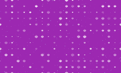 Poster - Seamless background pattern of evenly spaced white absorbent symbols of different sizes and opacity. Vector illustration on purple background with stars