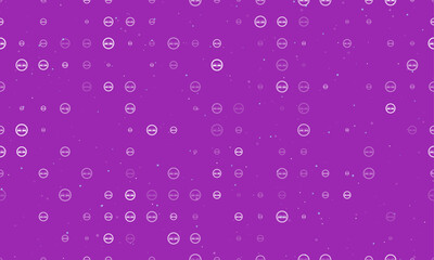 Poster - seamless background pattern of evenly spaced white no overtaking signs of different sizes and opacit