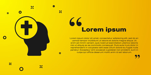 Wall Mural - Black Priest icon isolated on yellow background. Vector