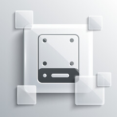 Poster - Grey Server, Data, Web Hosting icon isolated on grey background. Square glass panels. Vector